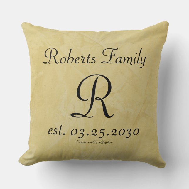 Almohada de lujo con monograma personalizado (Anverso)