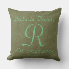 Almohada de lujo con monograma personalizado
