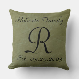 Almohada de lujo con monograma personalizado