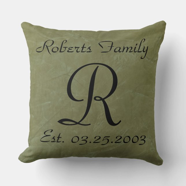 Almohada de lujo con monograma personalizado (Anverso)