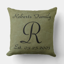 Almohada de lujo con monograma personalizado