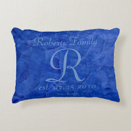 Almohada de lujo con monograma personalizado