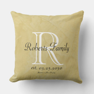 Almohada de lujo con monograma personalizado