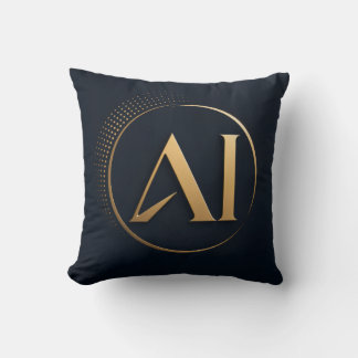 Almohada de lujo dorada con logo de IA – Arte eleg