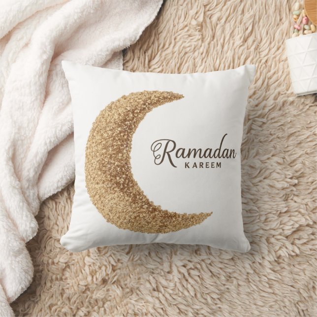 Almohada de luna creciente dorada Ramadan Kareem (Manta)