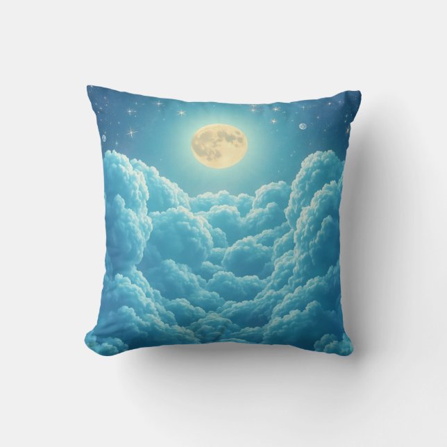 Almohada de luna llena con nubes iluminadas (Anverso)