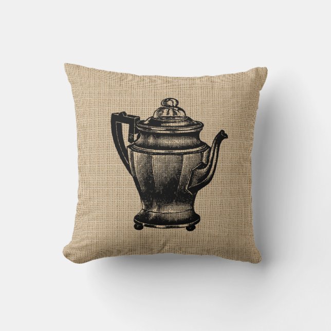 Almohada de maceta de café de época (Anverso)