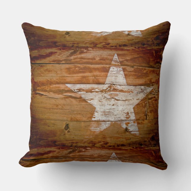 Almohada de madera de granero rústico de país prim (Anverso)