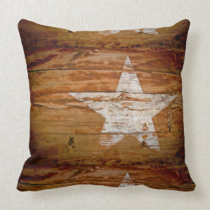 Almohada de madera de granero rústico de país prim