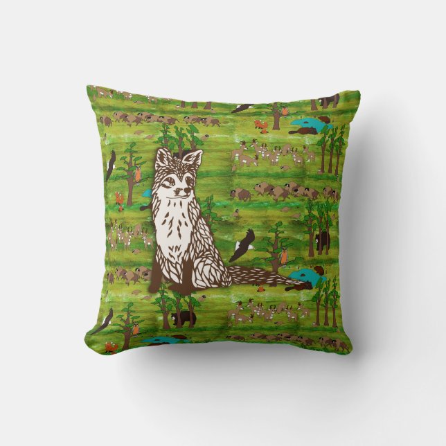 Almohada de madera del paisaje de la insignia con (Anverso)