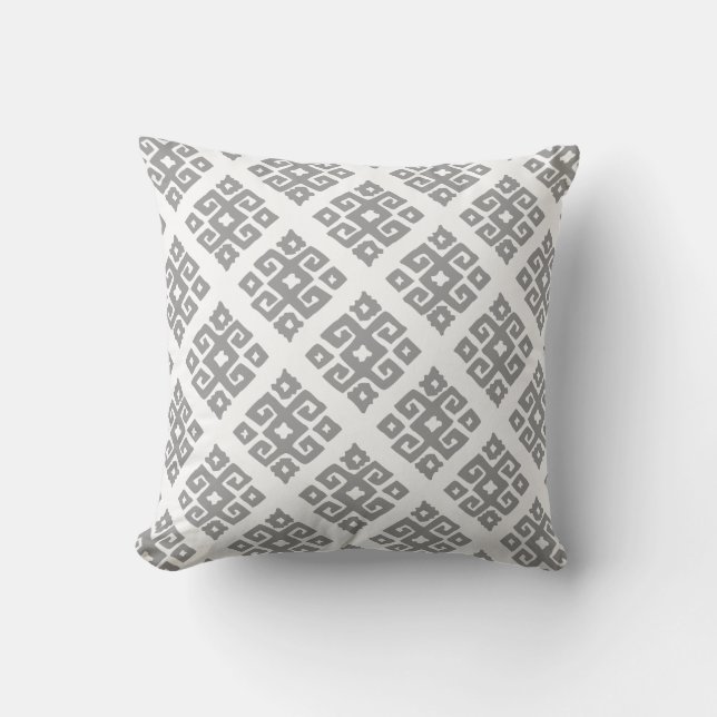 almohada de madera gris blanca con estampado de cl (Anverso)