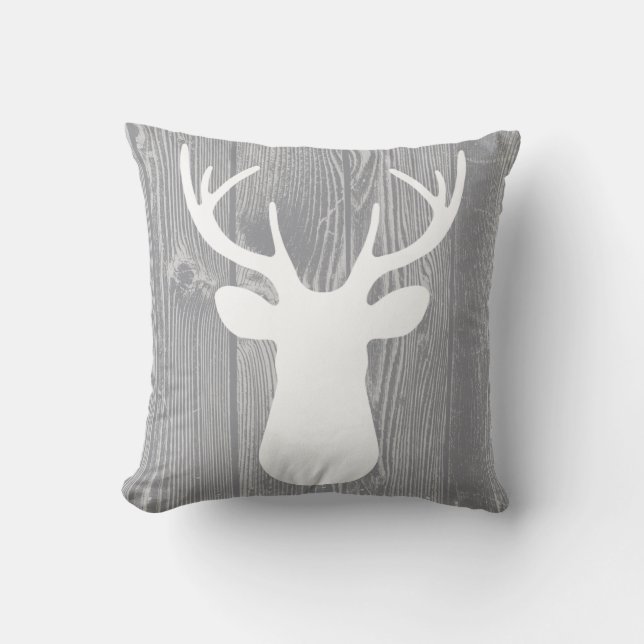 Almohada de madera gris de los ciervos (Anverso)