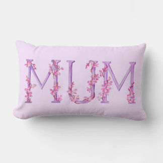 Almohada de madera rosa púrpura de Mamá