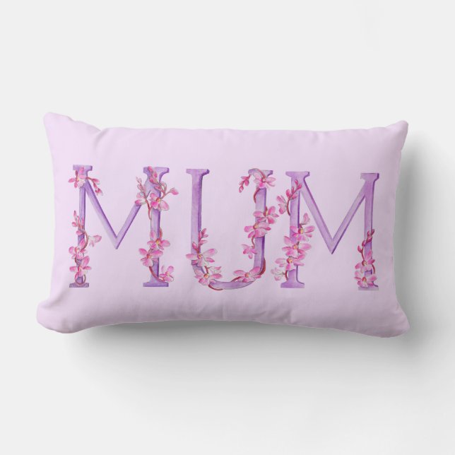 Almohada de madera rosa púrpura de Mamá (Anverso)
