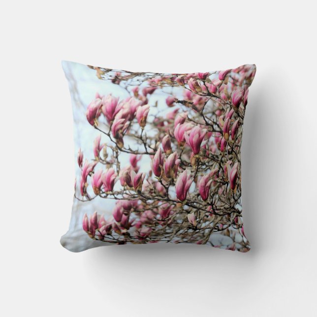 almohada de magnolias rosadas (Anverso)