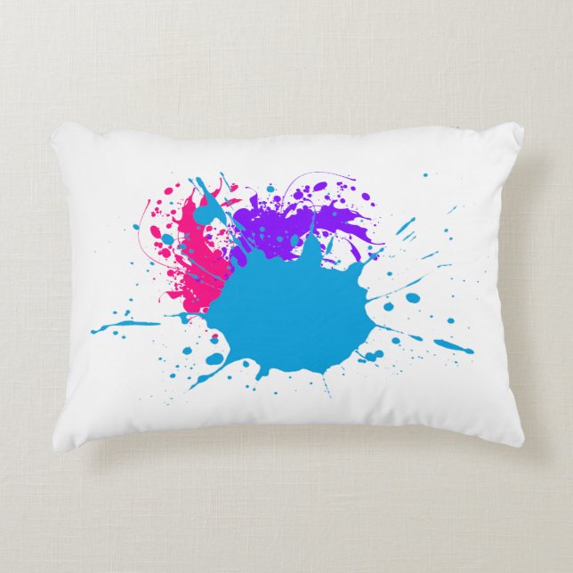 Almohada de mancha de pintura abstracta (Anverso)