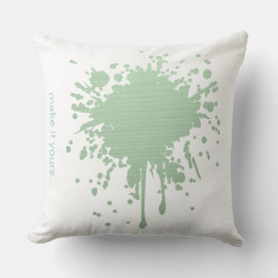 Almohada de mancha de tinta verde: hazlo tuyo