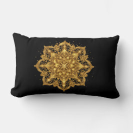 Almohada de Mandala Dorada Decoración de Lujo para