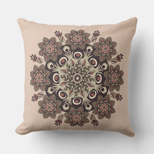 almohada de mandala floral