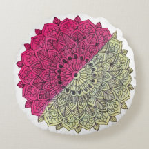 Almohada de Mandala Floral Radiante