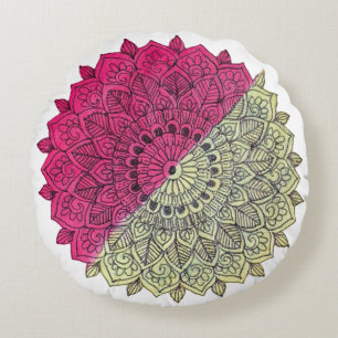 Almohada de Mandala Floral Radiante