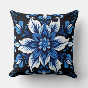 almohada de mandala zafiro