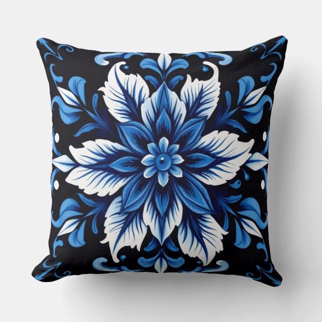 almohada de mandala zafiro (Anverso)