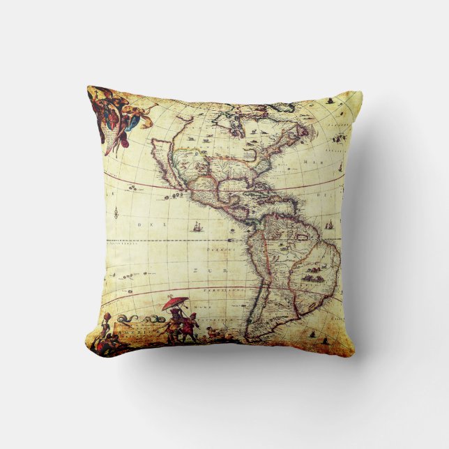 Almohada de mapas antiguos (Anverso)