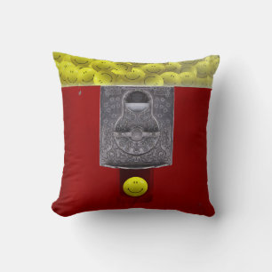 almohada de máquina de gombal de cara feliz