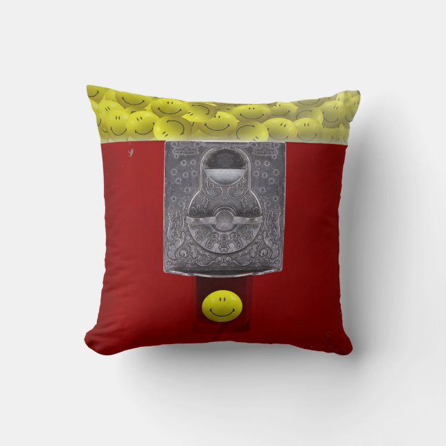 almohada de máquina de gombal de cara feliz (Anverso)