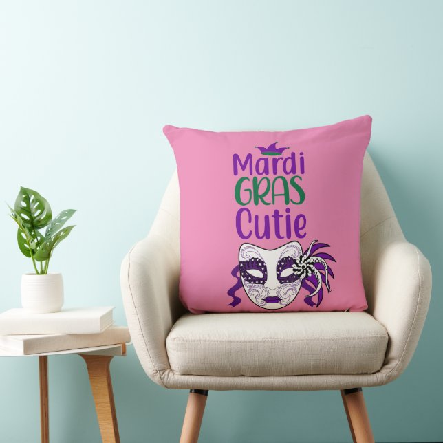 Almohada de Mardi Gras linda (Silla)