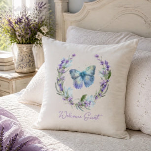 Almohada de Mariposa Azul y Corona de Lavanda