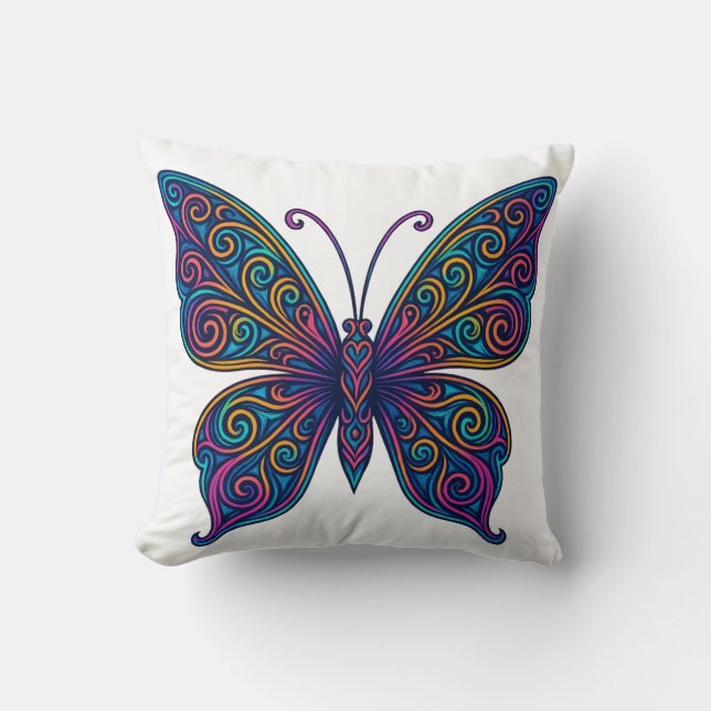 Almohada de Mariposa Colorida (Anverso)