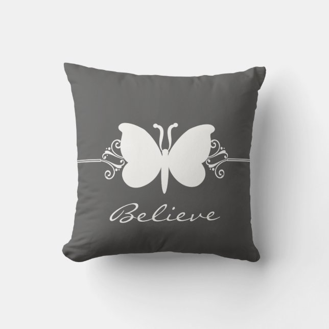 Almohada de mariposa de carbón vegetal (Anverso)