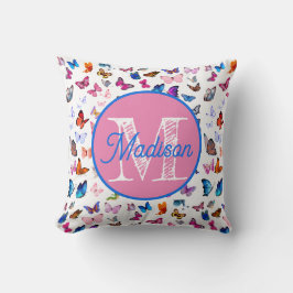 Almohada de mariposa personalizada con monograma