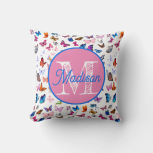Almohada de mariposa personalizada con monograma