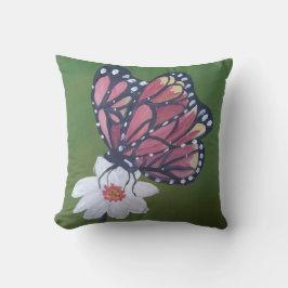 almohada de mariposa verde