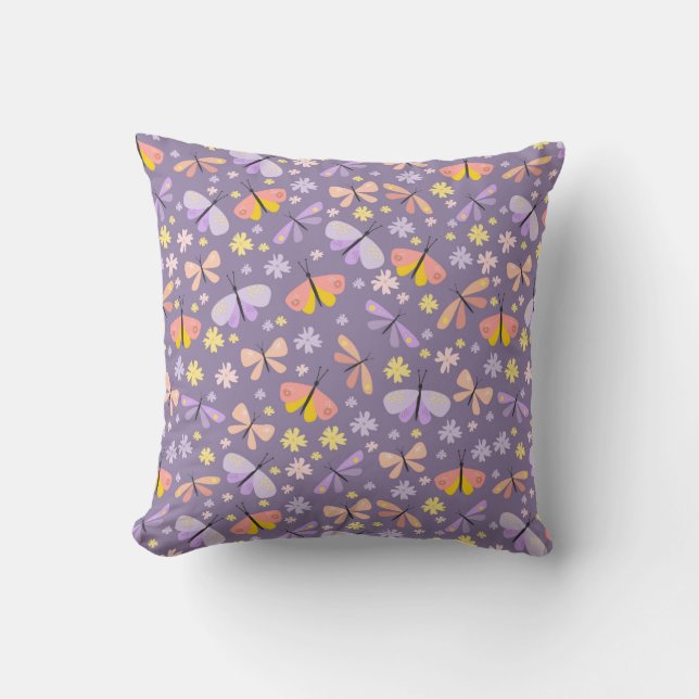 Almohada de Mariposas Violeta (Anverso)