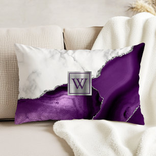Almohada de mármol blanco con ágata púrpura y mono