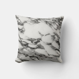 Almohada de mármol blanco y negro para lanzar