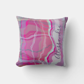 Almohada de mármol con nombre personalizado a cuad