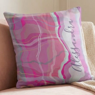 Almohada de mármol con nombre personalizado a cuad