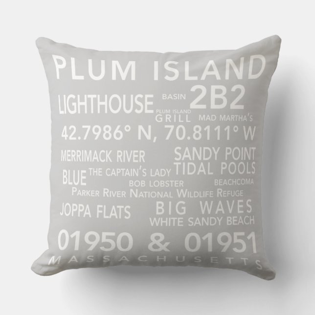 Almohada de Massachusetts de la isla del ciruelo (Anverso)