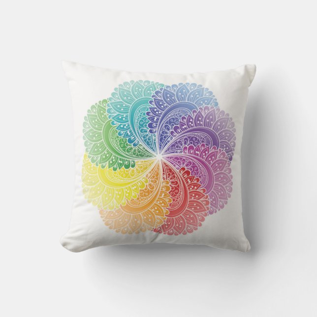 almohada de meditación Colores de Mandala Chakra (Anverso)