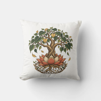 Almohada de Meditación con Raíces de Loto del Árbo