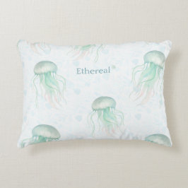 Almohada de medusa etérea azul turquesa
