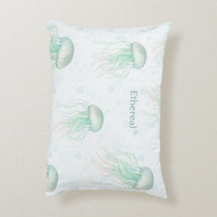 Almohada de medusa etérea azul turquesa