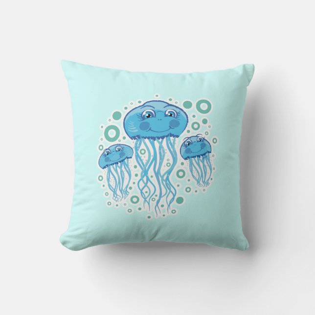 Almohada de Medusas y Burbujas lindas (Anverso)