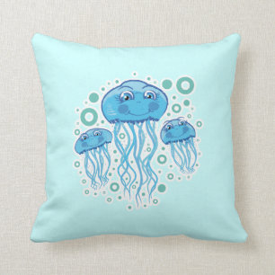 Almohada de Medusas y Burbujas lindas