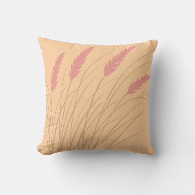 almohada de melocotón con diseño de hierba de play (Anverso)